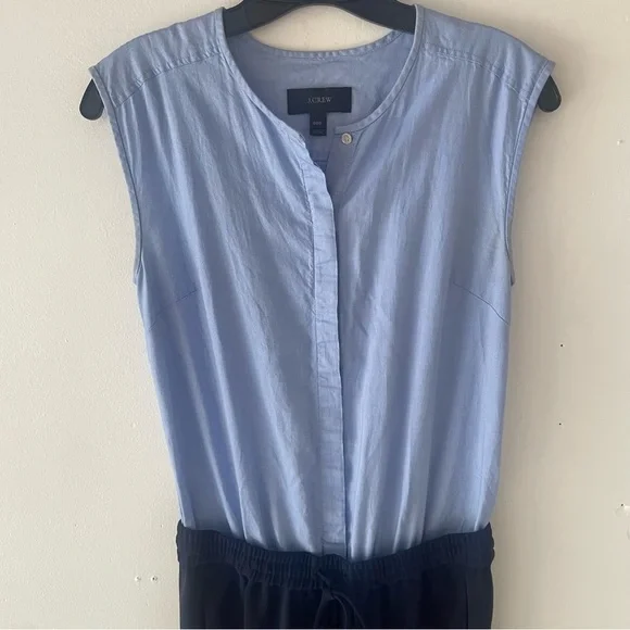 J. Crew blue sleeveless jumpsuit romper 35711 - Picture 4 of 12